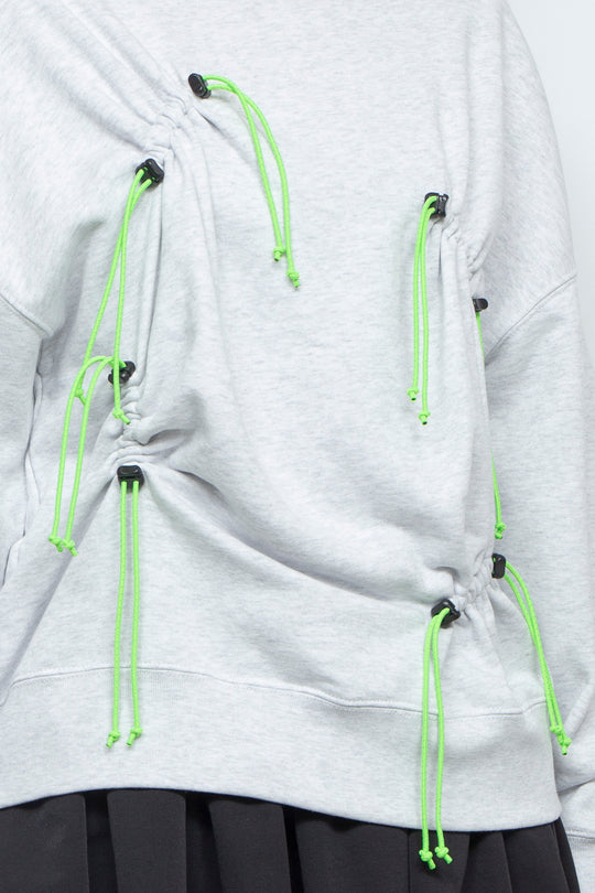 Drawcord Gathered Sweatshirt Ash Gray