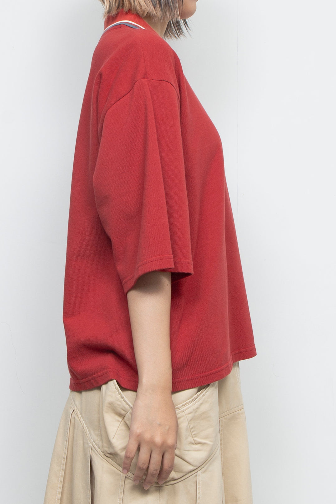 Half Zip Polo Red