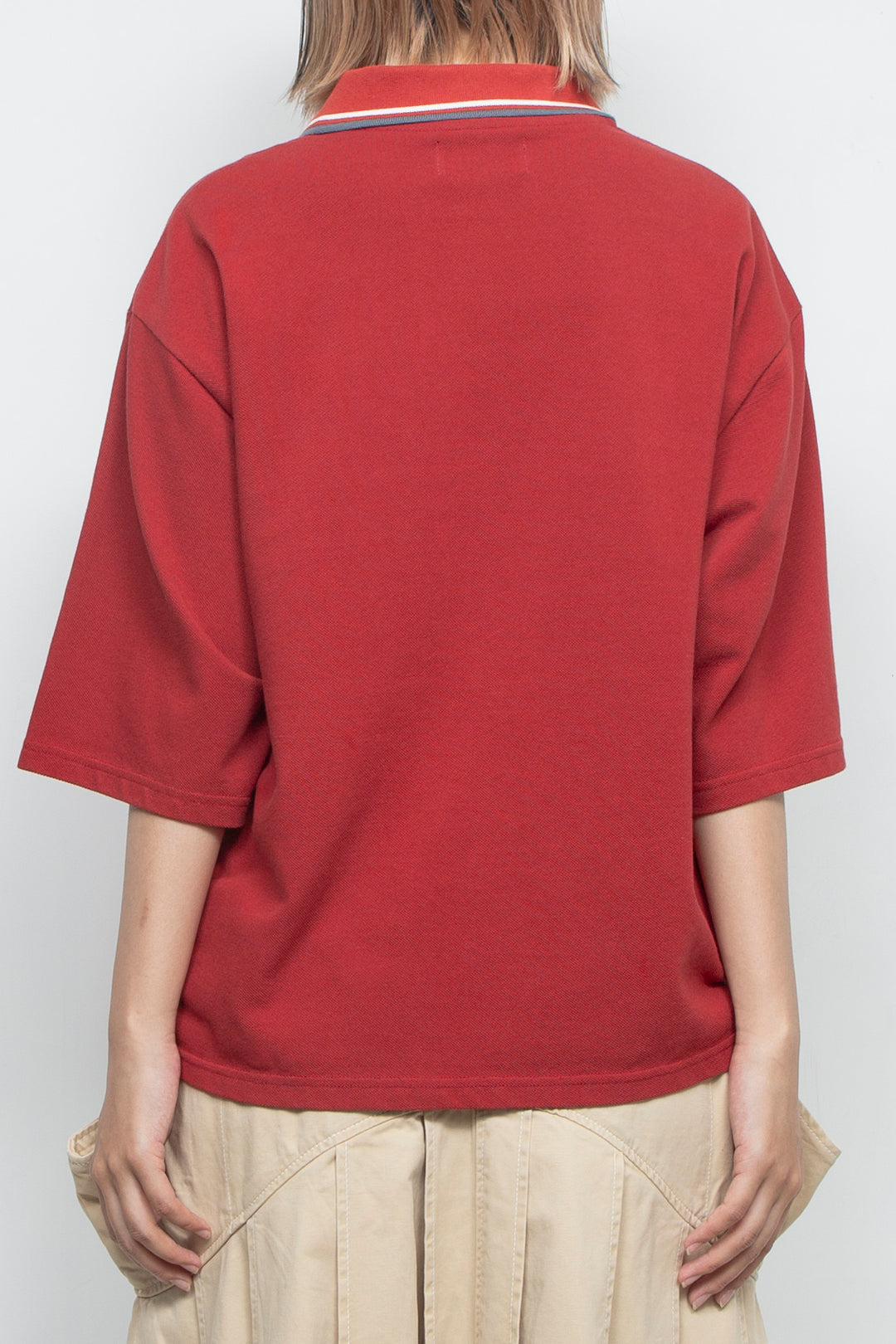 Half Zip Polo Red