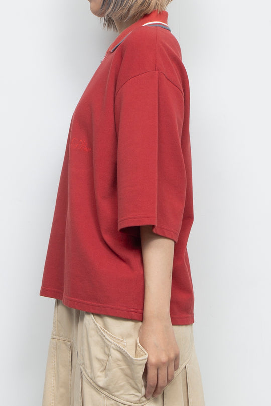 Half Zip Polo Red