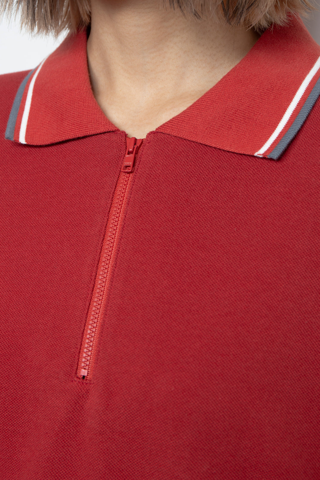 Half Zip Polo Red