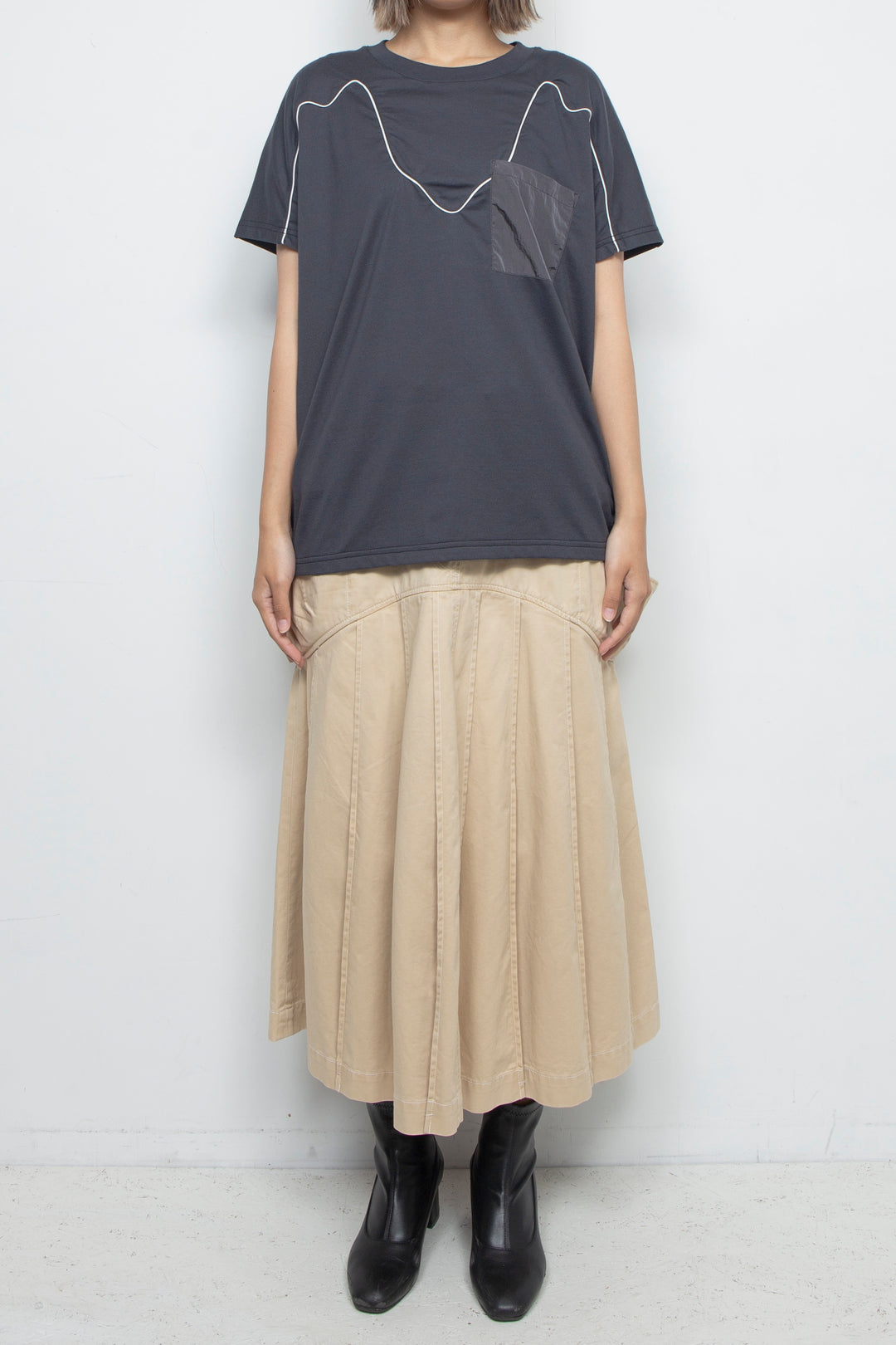 Western piping T-shirt Black