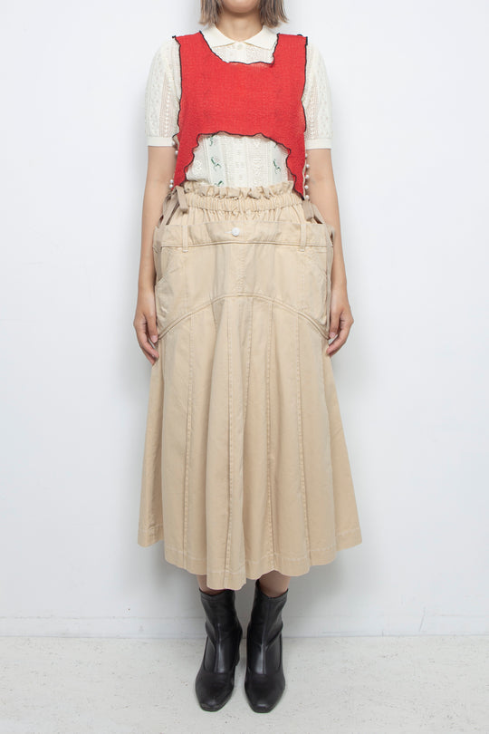 Mellow pearl ribbon tank top Red