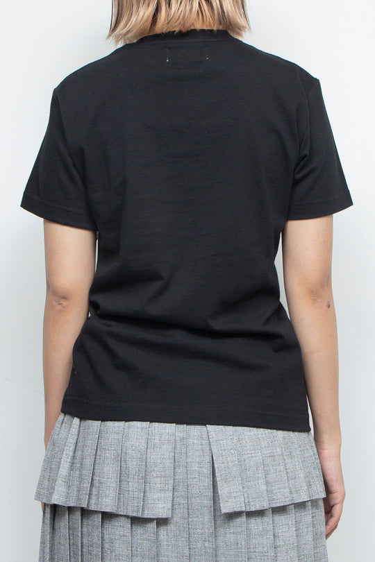 Drawstring Gathered T-Shirt Black