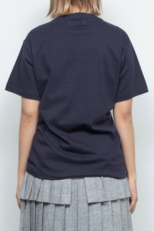 Drawstring Gathered T-Shirt Navy