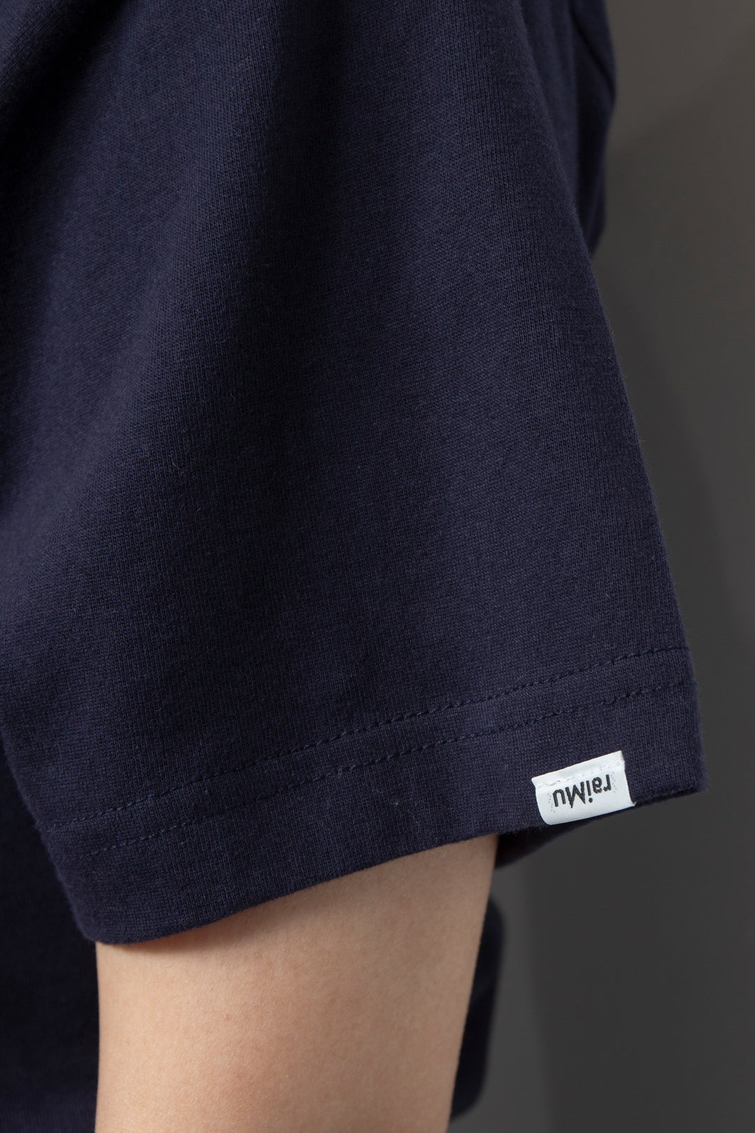 Drawstring Gathered T-Shirt Navy