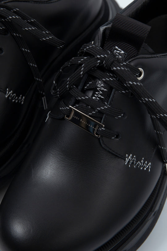 STITCH WORK DOCKING LEATHER SHOES