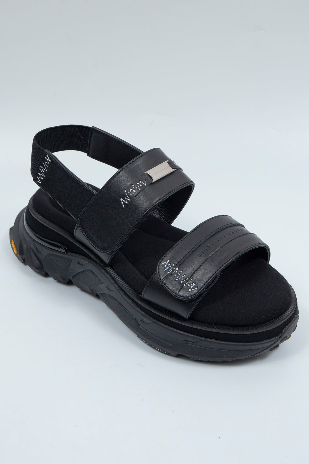 STITCH WORK DOCKING LEATHER SANDALS
