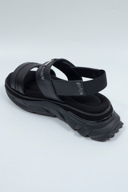 STITCH WORK DOCKING LEATHER SANDALS