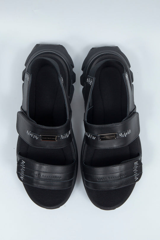 STITCH WORK DOCKING LEATHER SANDALS