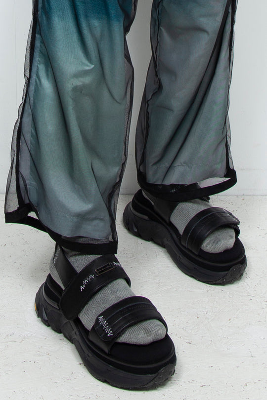 STITCH WORK DOCKING LEATHER SANDALS