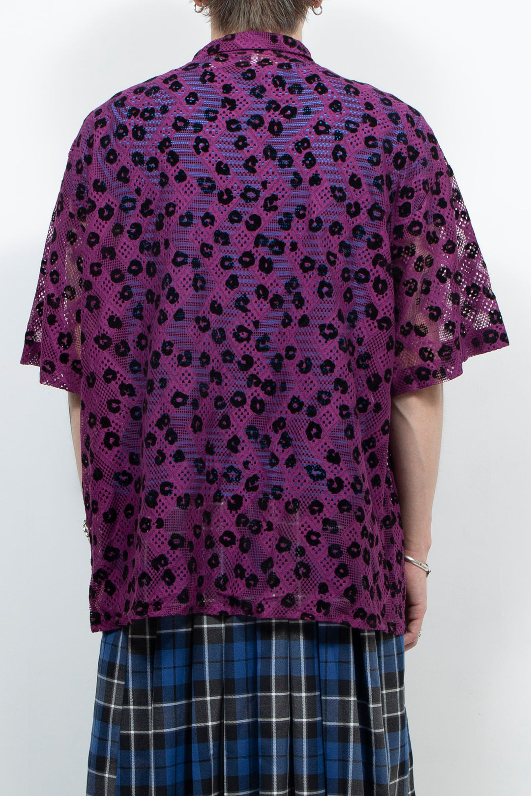 Two tone leopard print casual shirt Pink