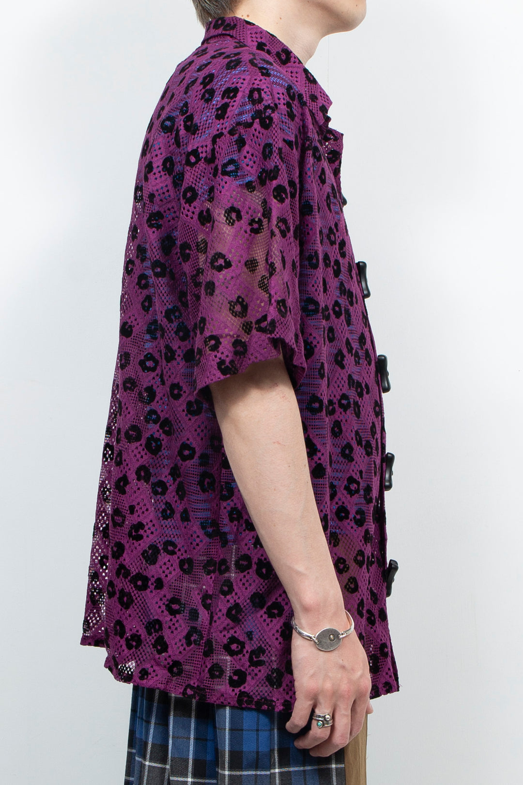 Two tone leopard print casual shirt Pink