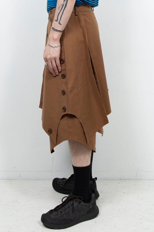 Brown deconstructive skirt pants