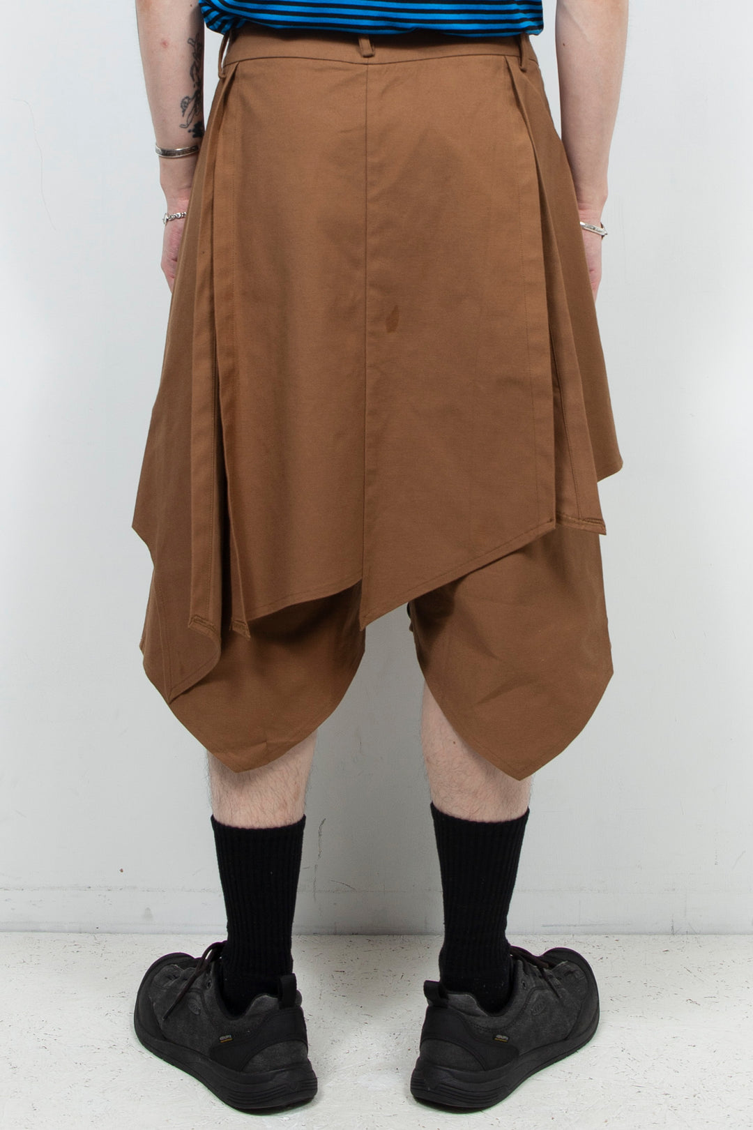Brown deconstructive skirt pants