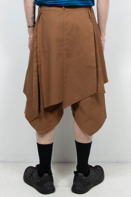 Brown deconstructive skirt pants