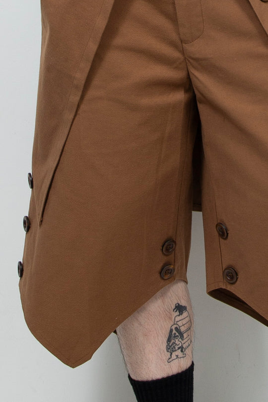 Brown deconstructive skirt pants