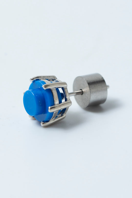 Round colorblock pierced earring