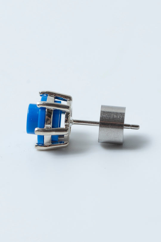Round colorblock pierced earring