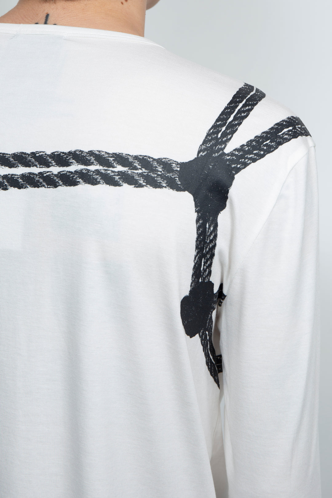 White drawstring printed top