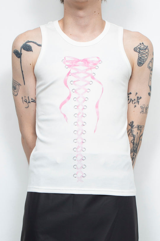 White bow vest