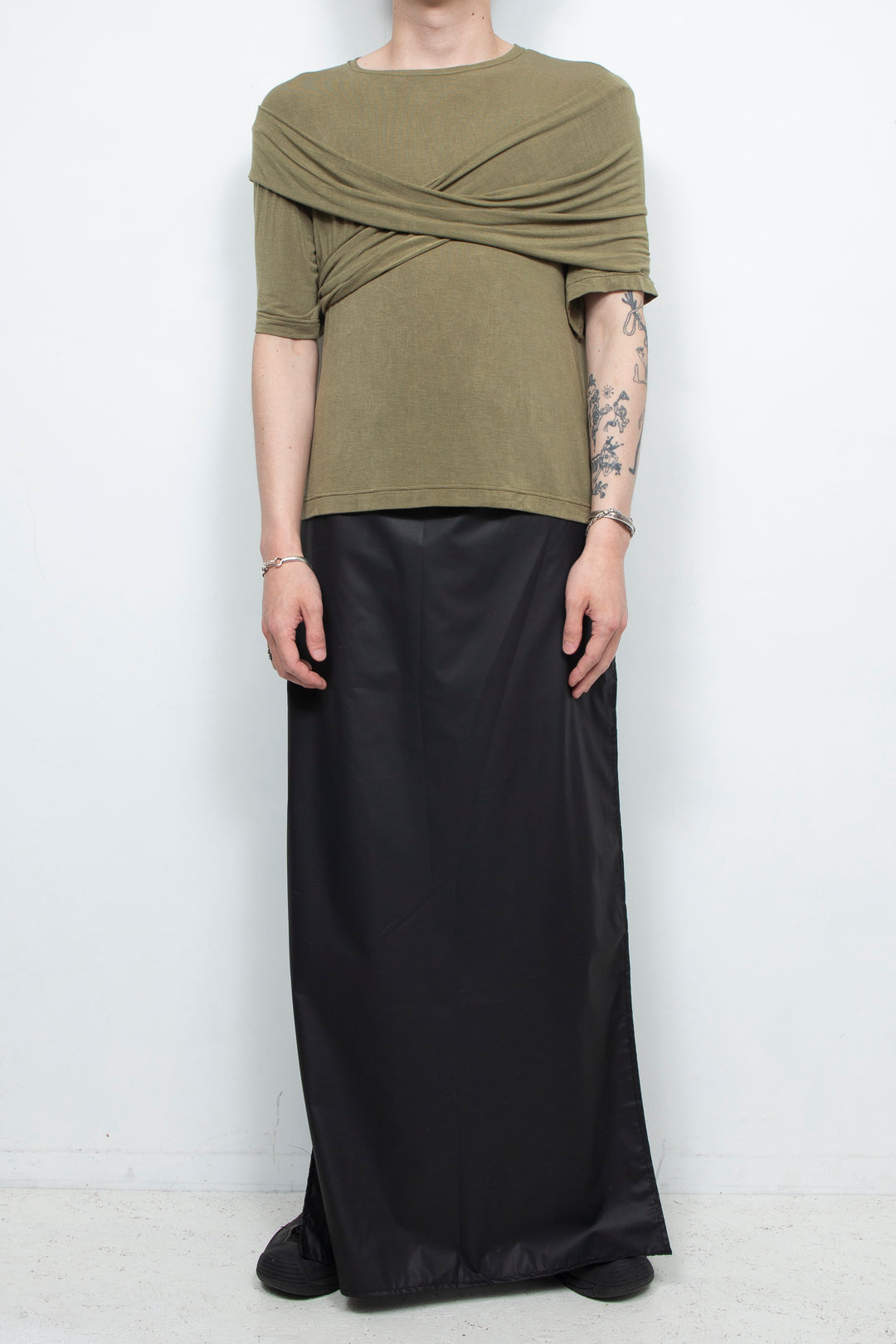 Two tone cross elastic top Yellow
