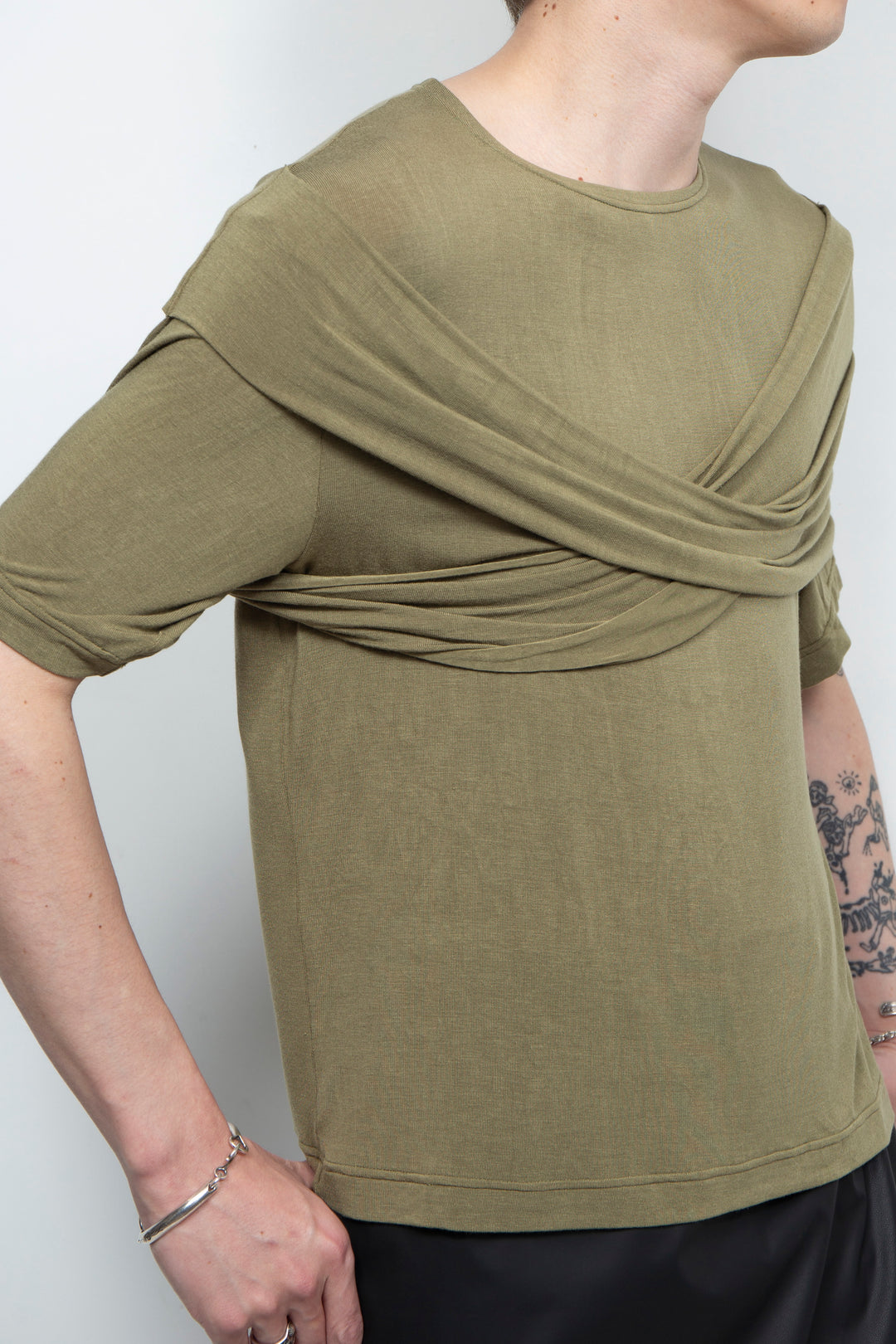 Two tone cross elastic top Yellow