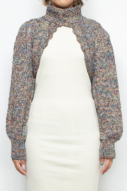 Cropped wavy knit cardigan Fireworks