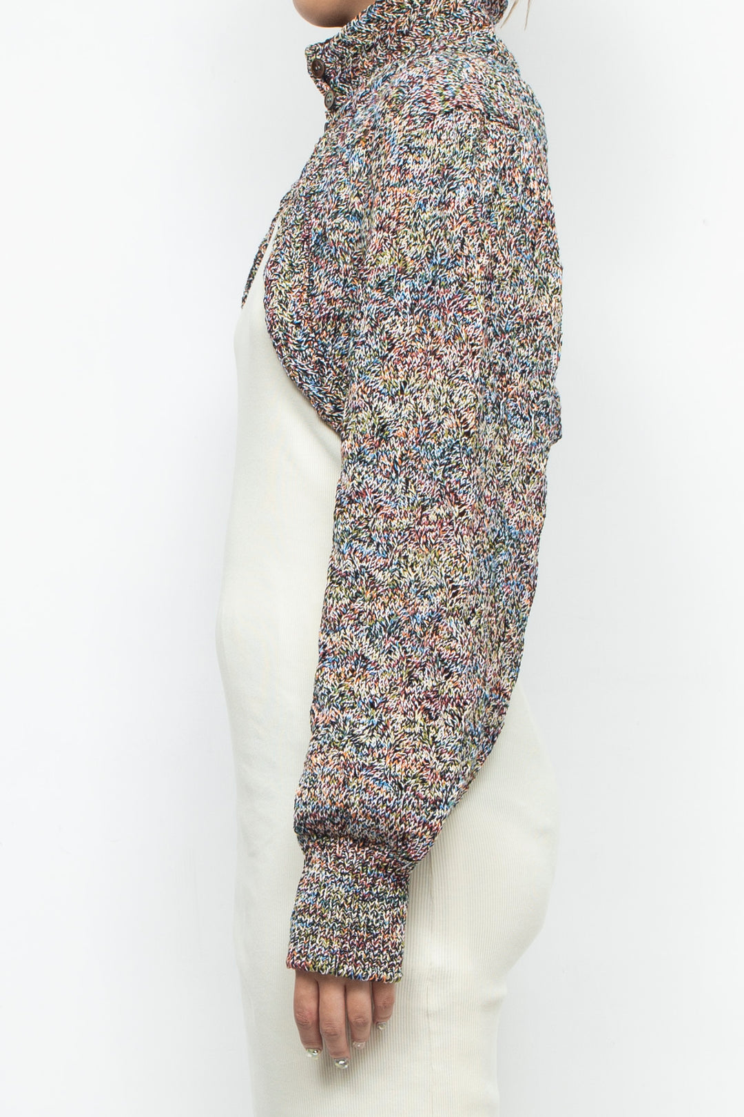 Cropped wavy knit cardigan Fireworks