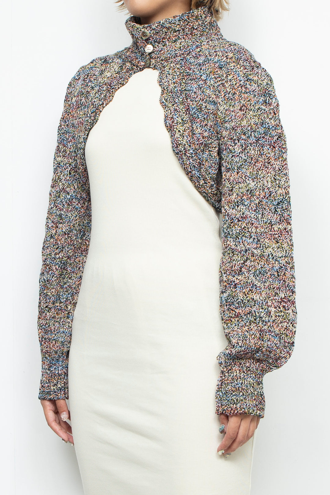 Cropped wavy knit cardigan Fireworks