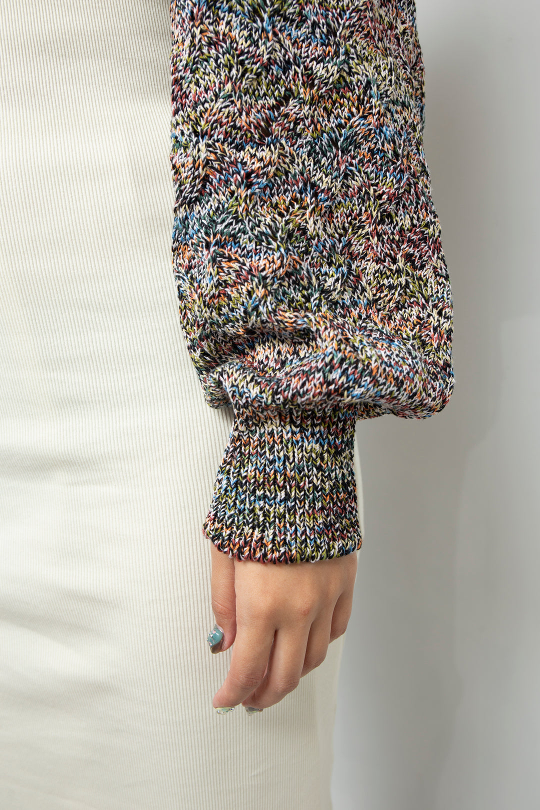 Cropped wavy knit cardigan Fireworks