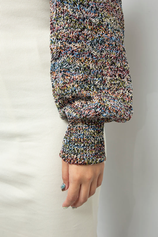 Cropped wavy knit cardigan Fireworks