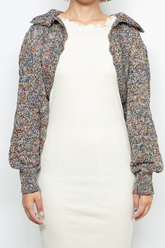 Cropped wavy knit cardigan Fireworks