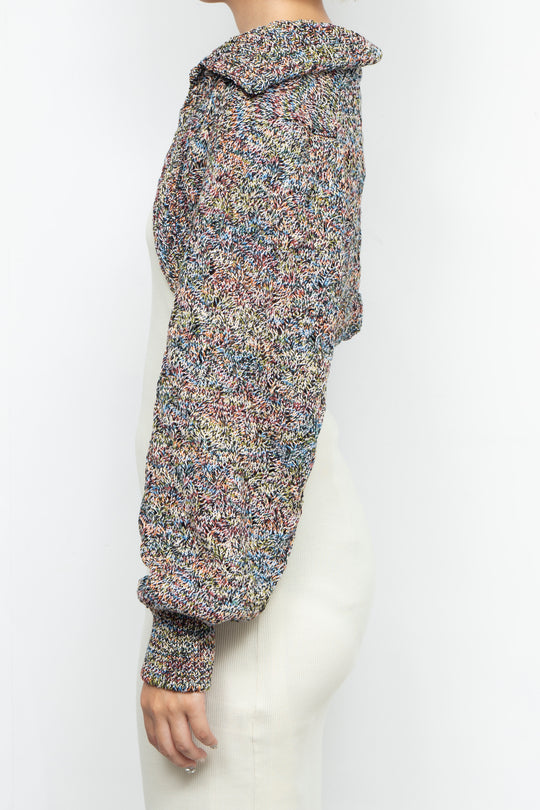 Cropped wavy knit cardigan Fireworks