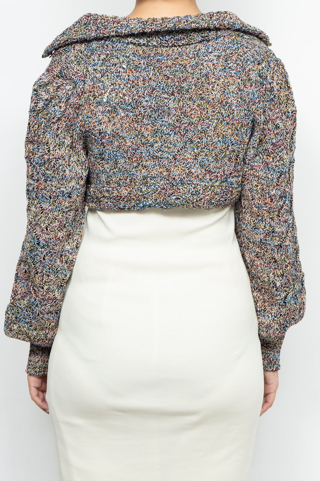 Cropped wavy knit cardigan Fireworks