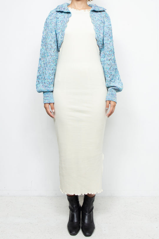 Cropped wavy knit cardigan Bubble