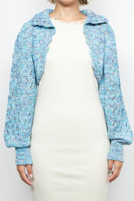 Cropped wavy knit cardigan Bubble