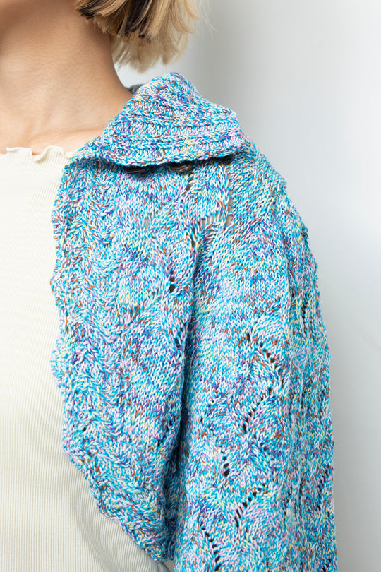 Cropped wavy knit cardigan Bubble