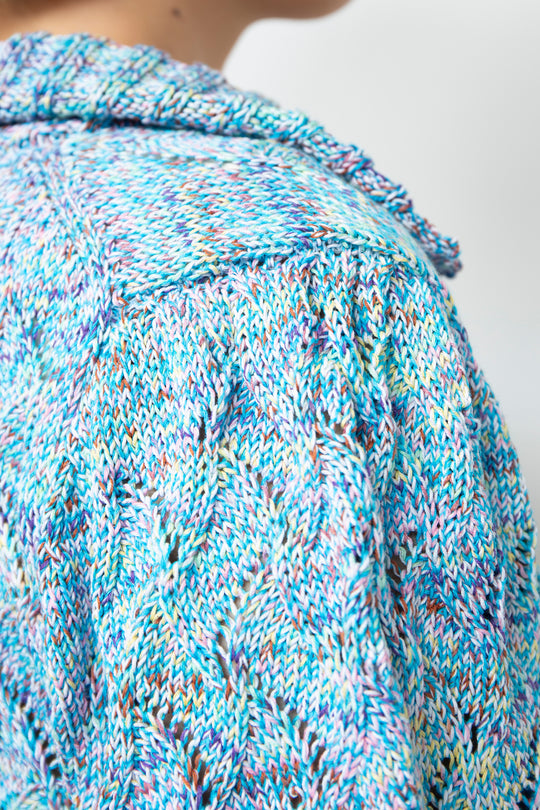 Cropped wavy knit cardigan Bubble