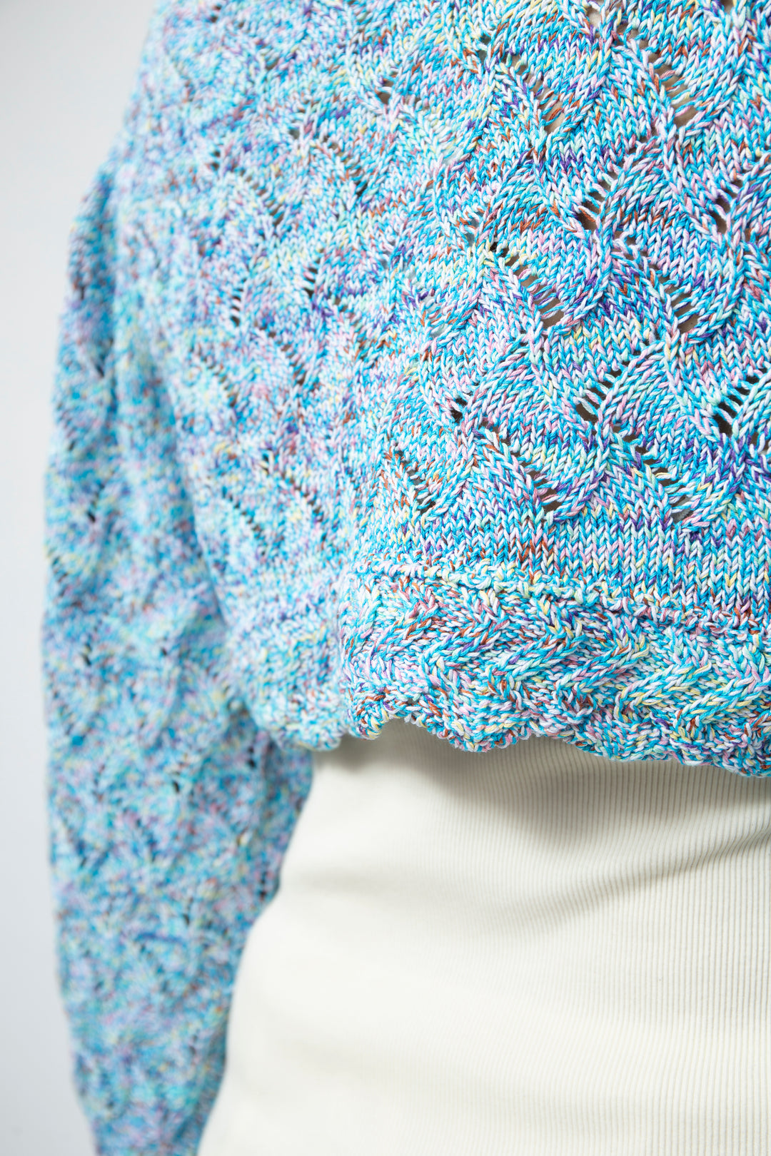 Cropped wavy knit cardigan Bubble