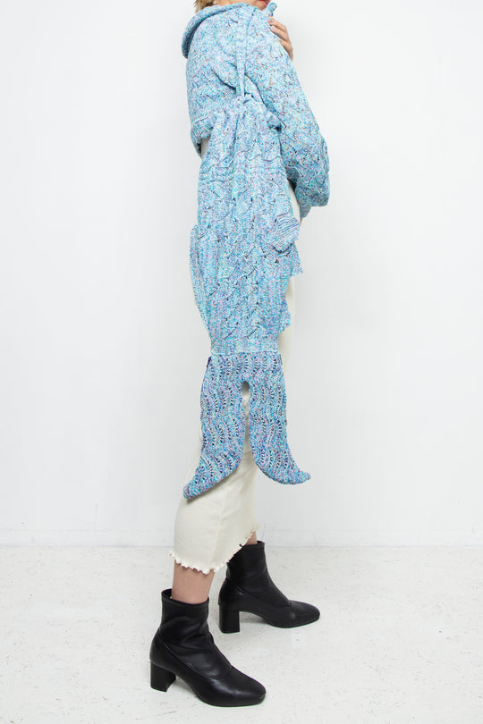 Cropped wavy knit cardigan Bubble
