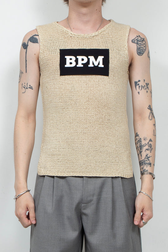 Khaki woven elastic vest
