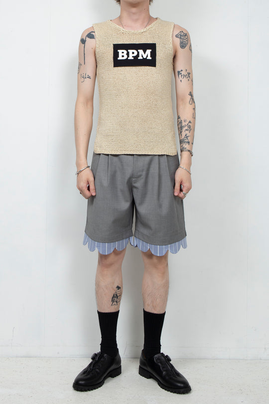 Khaki woven elastic vest