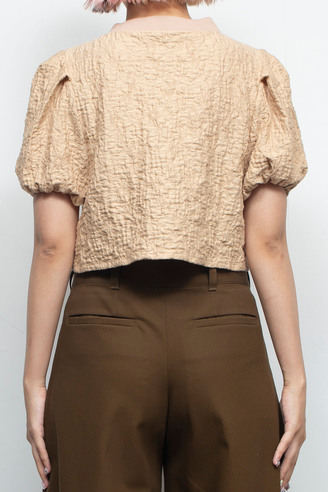 Puff short sleeve cord tops