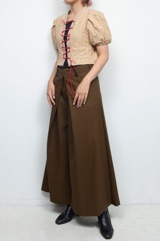 Puff short sleeve cord tops