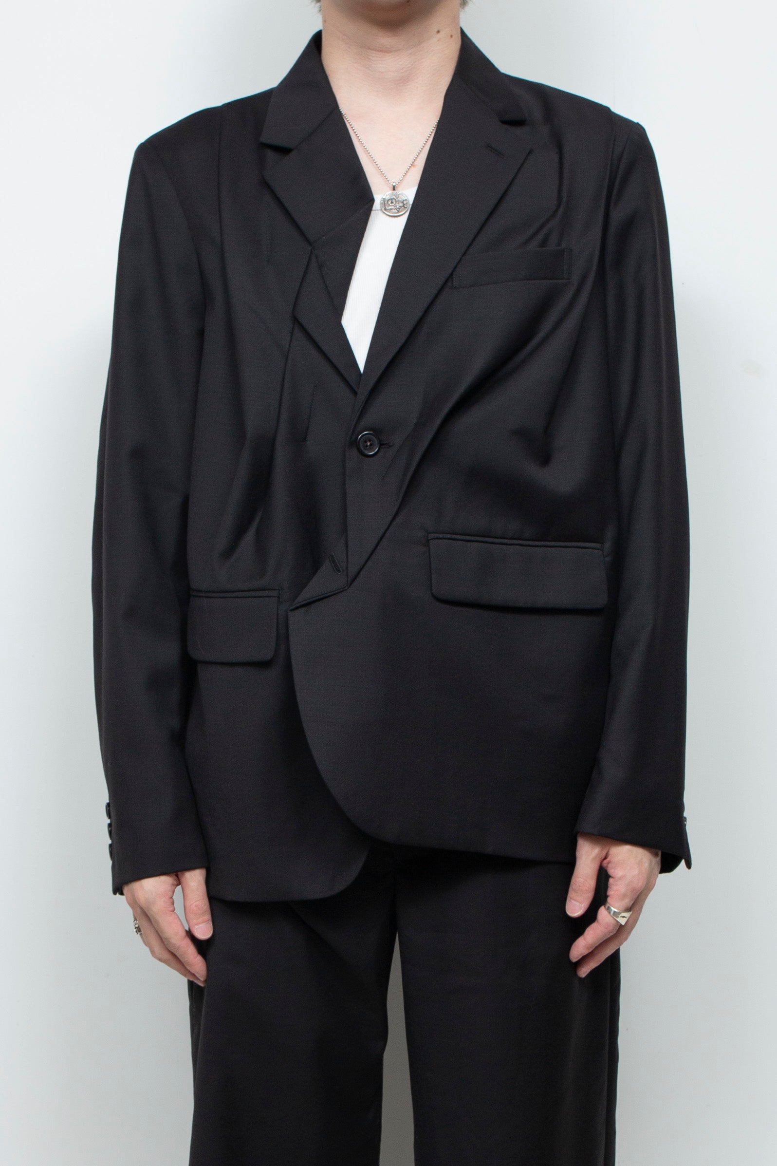 タックデザインジャケット Black / MAHITO MOTOYOSHI（マヒトモトヨシ