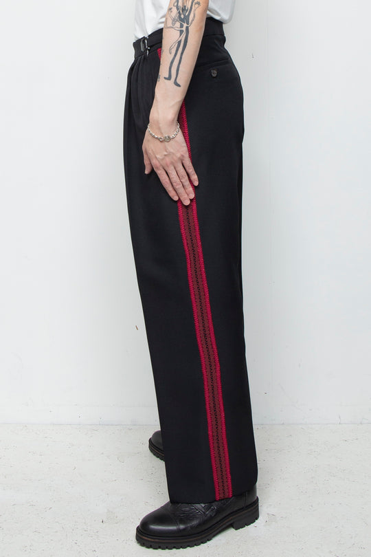"TECATE" Mordern Mariachi Wide Trousers BLACK