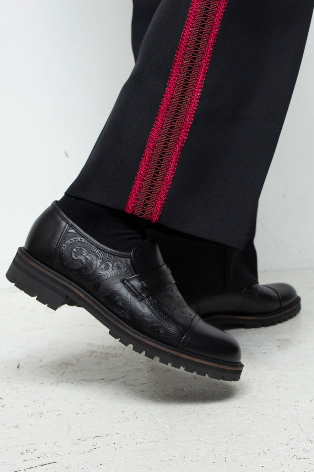 "TECATE" Mordern Mariachi Wide Trousers BLACK