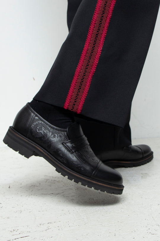 "TECATE" Mordern Mariachi Wide Trousers BLACK