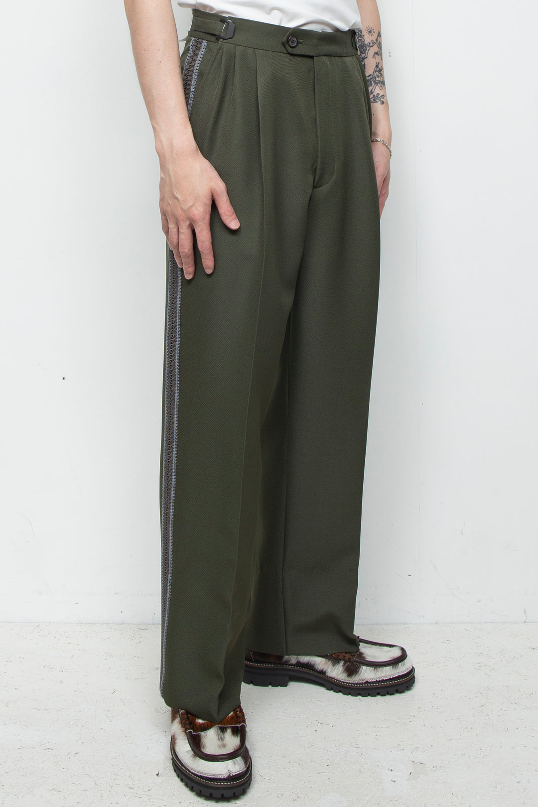 "TECATE" Mordern Mariachi Wide Trousers KHAKI
